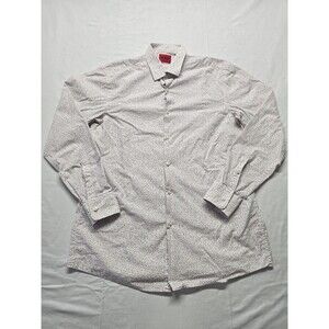 HUGO BOSS Men's Long Sleeve Dress Sports Shirt Size XXL Slim Fit. With print.
